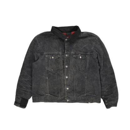 Levi's Vintage Black Denim Trucker Jacket Large 100% Cotton Collared