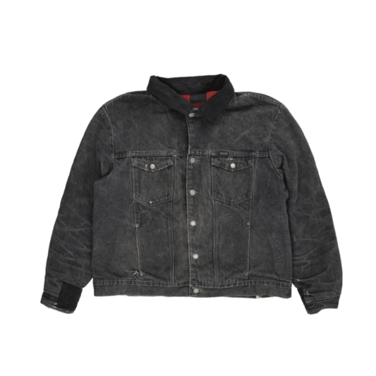 Levi's Vintage Black Denim Trucker Jacket Large 100% Cotton Collared