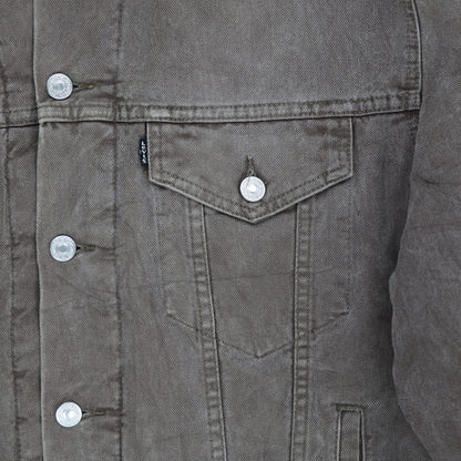 Levi's Vintage Brown Trucker Jacket Large Cotton Sherpa Lined