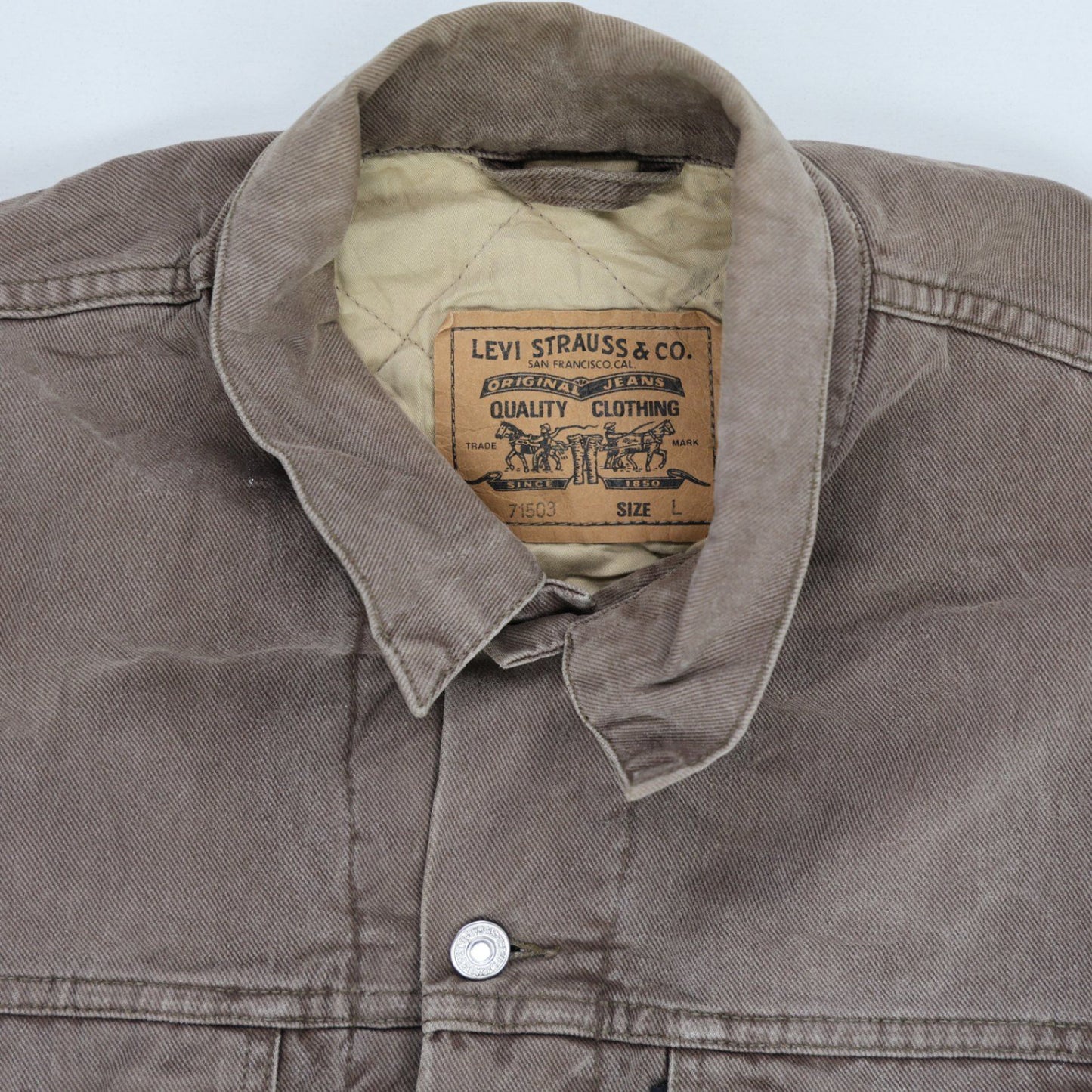 Levi's Vintage Brown Trucker Jacket Large Cotton Sherpa Lined