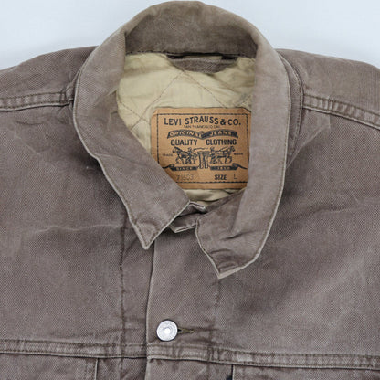 Levi's Vintage Brown Trucker Jacket Large Cotton Sherpa Lined