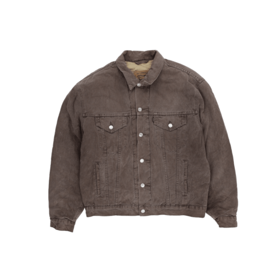 Levi's Vintage Brown Trucker Jacket Large Cotton Sherpa Lined