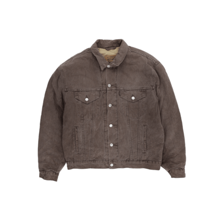Levi's Vintage Brown Trucker Jacket Large Cotton Sherpa Lined