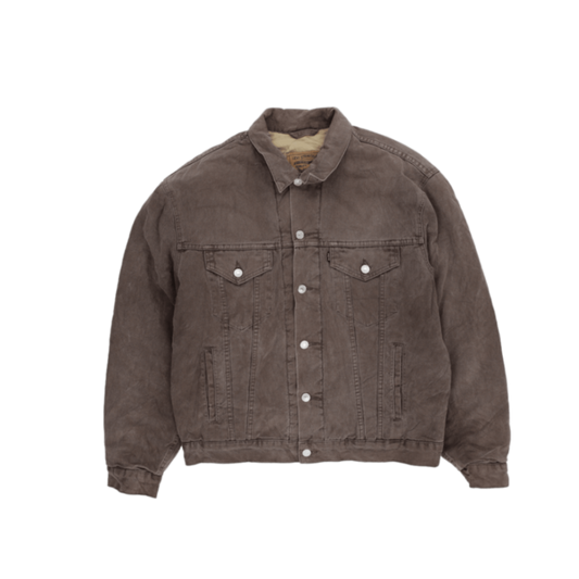 Levi's Vintage Brown Trucker Jacket Large Cotton Sherpa Lined