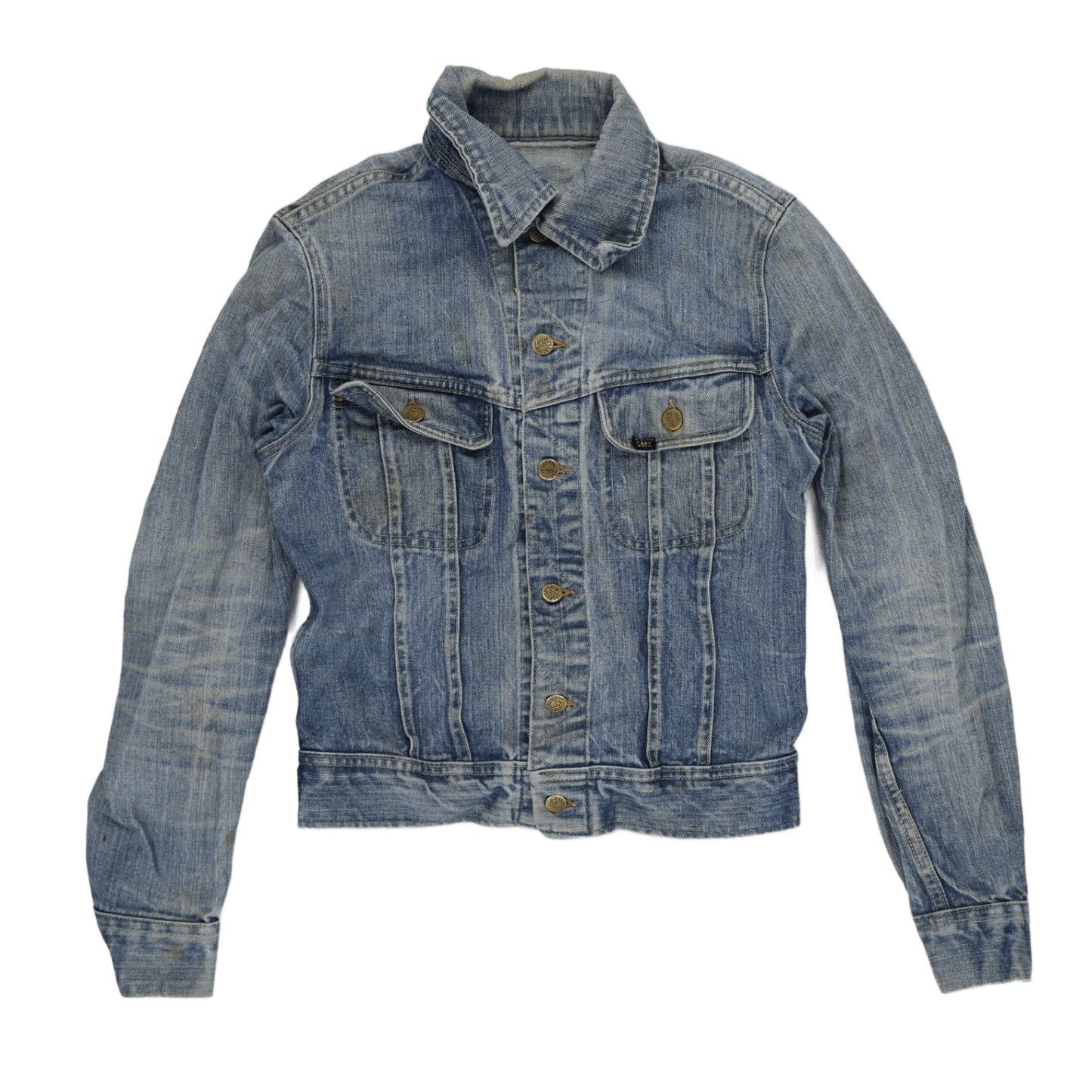 Lee Vintage Blue Denim Trucker Jacket Medium Cotton