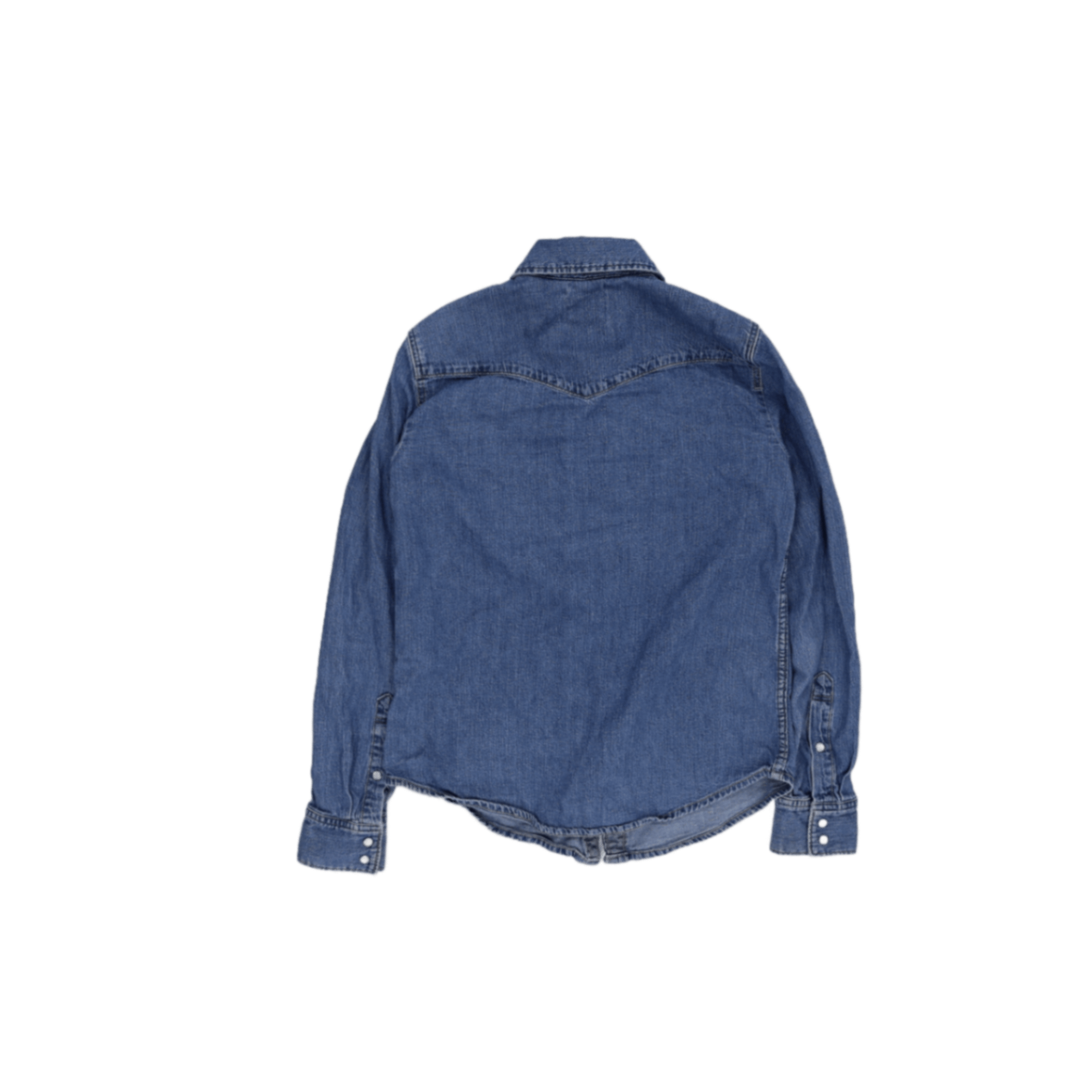 Levi's Vintage Western Shirt Blue Cotton Long Sleeve Size Medium