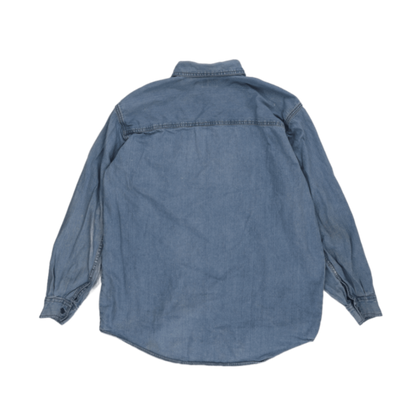 Levi's Casual Denim Shirt Blue Medium 100 Percent Cotton Long Sleeve Collared