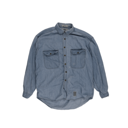 Levi's Vintage Light Blue Denim Shirt Men's Size L Cotton Collared