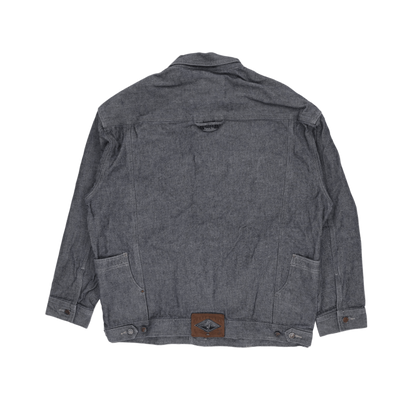 Pelle Pelle Classic Denim Jacket Grey Wash Large Utility Streetwear Collared