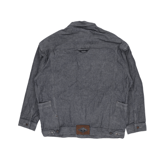 Pelle Pelle Classic Denim Jacket Grey Wash Large Utility Streetwear Collared