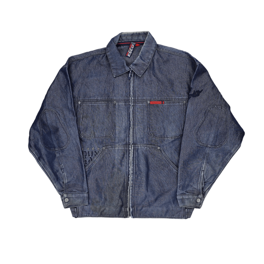 Esco Dungarees Vintage Denim Jacket Blue Large Cotton Streetwear Collared