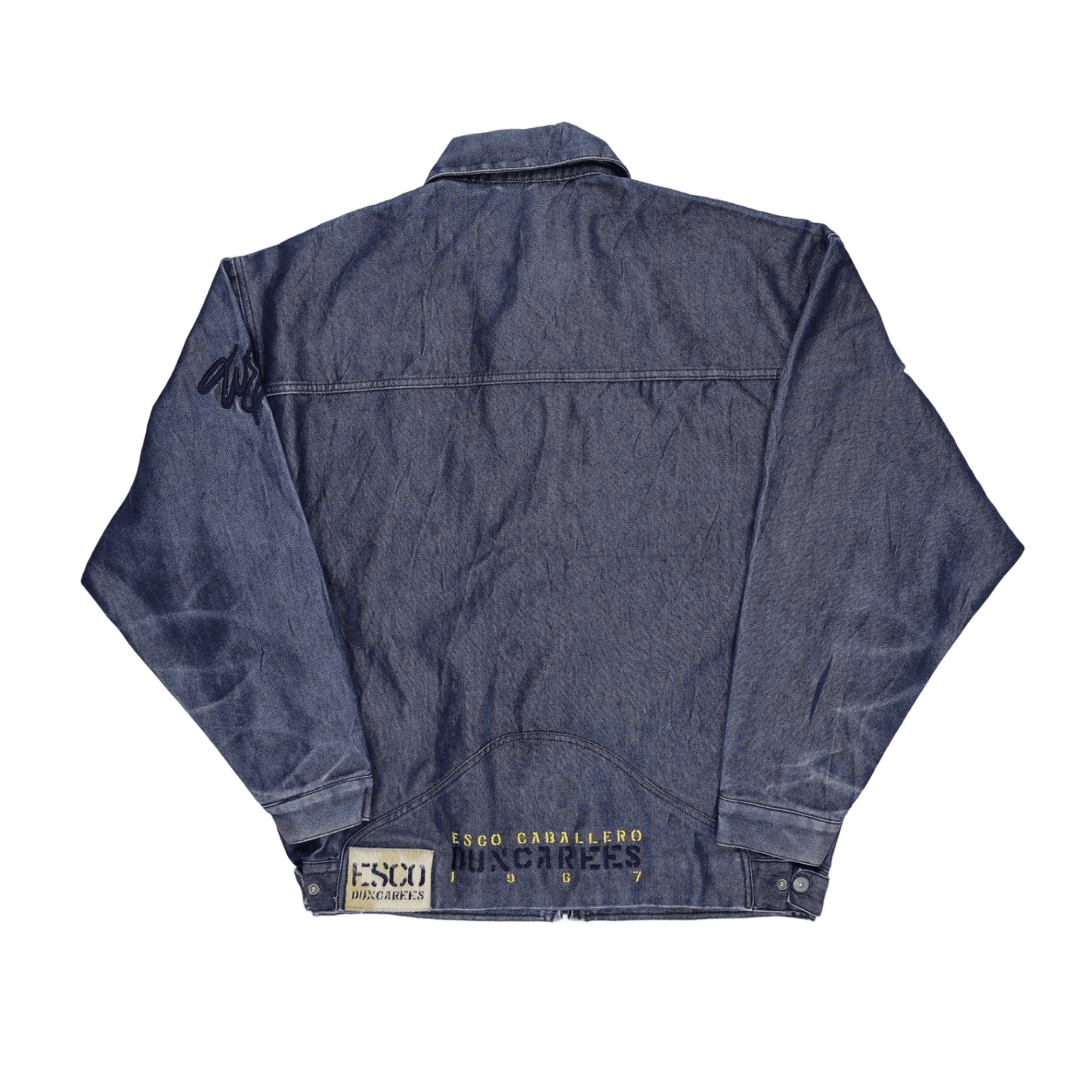 Esco Dungarees Vintage Denim Jacket Blue Large Cotton Streetwear Collared