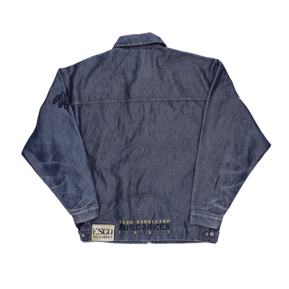 Esco Dungarees Vintage Denim Jacket Blue Large Cotton Streetwear Collared