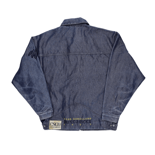 Esco Dungarees Vintage Denim Jacket Blue Large Cotton Streetwear Collared
