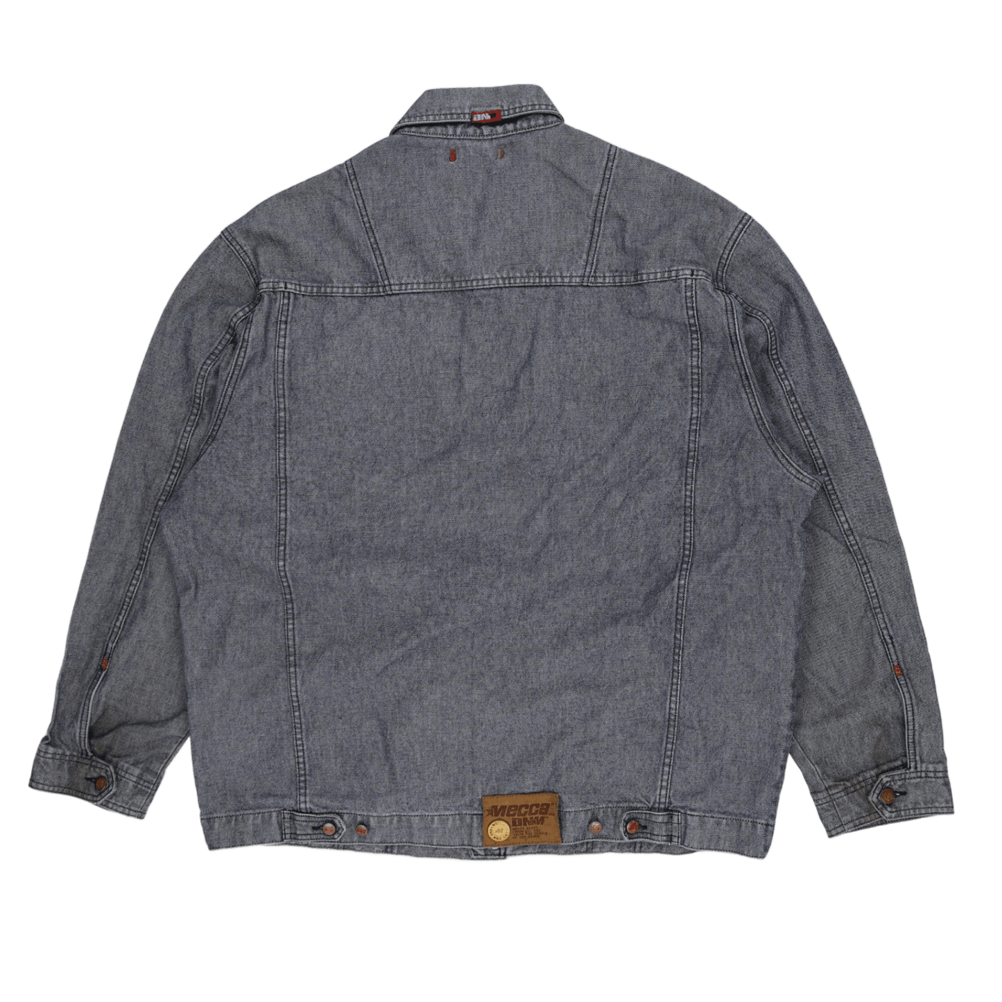 DKNY Mecca Vintage Grey Denim Jacket XXL Cotton Streetwear Collared