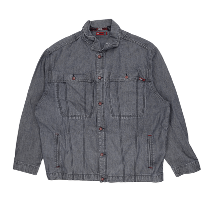 DKNY Mecca Vintage Grey Denim Jacket XXL Cotton Streetwear Collared