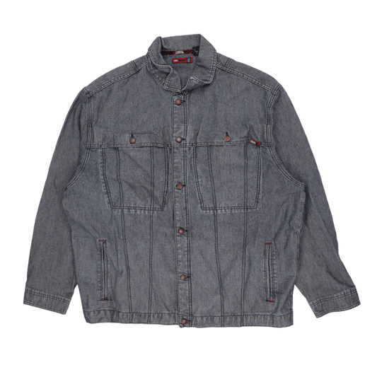 DKNY Mecca Vintage Grey Denim Jacket XXL Cotton Streetwear Collared