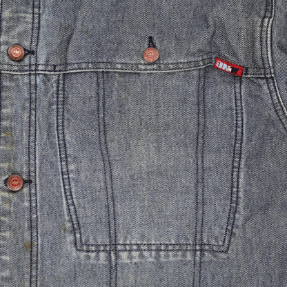 DKNY Mecca Vintage Grey Denim Jacket XXL Cotton Streetwear Collared