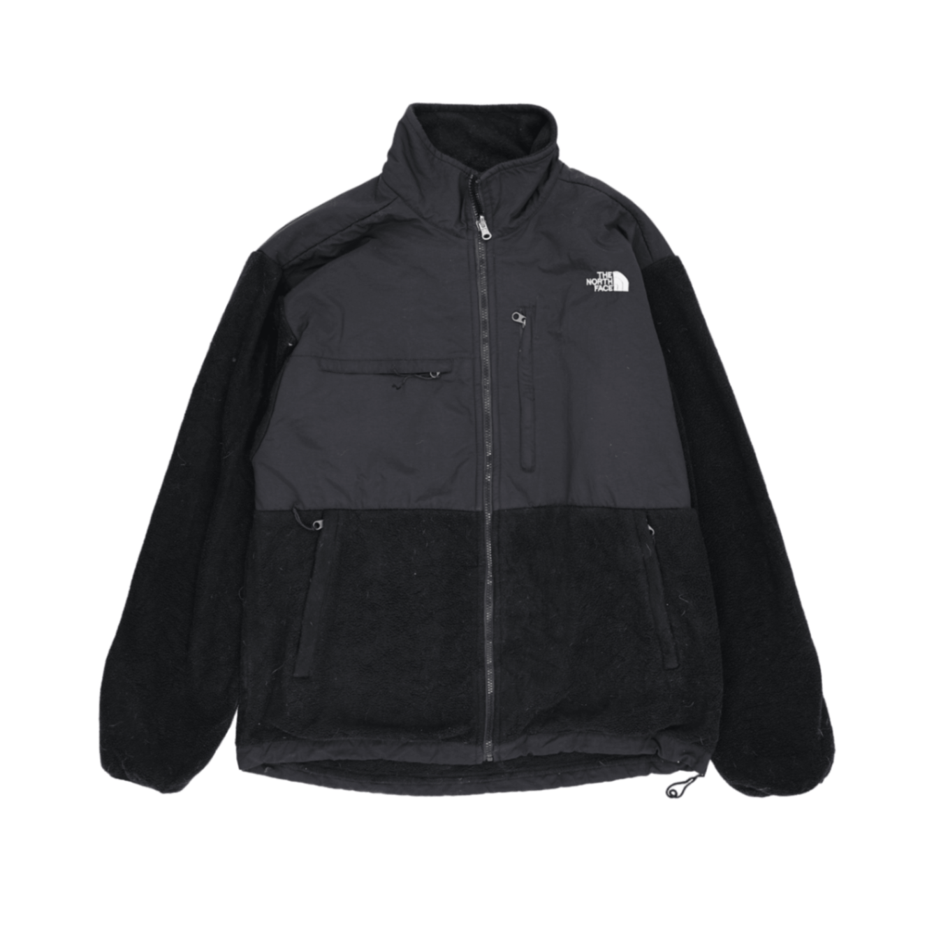 The North Face Black Fleece Full Zip Outdoor Jacket Large Vintage Nylon and Fleece