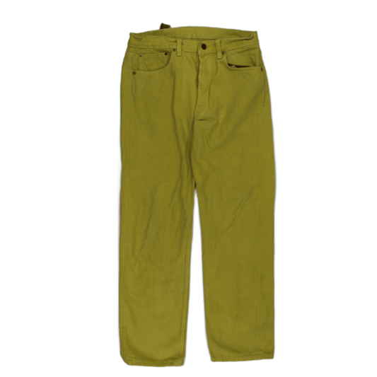 Levi's 501 Vintage Yellow Denim Jeans W37 L32 Straight Leg Cotton