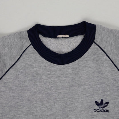 adidas Grey Crew Neck Sweatshirt Men Medium Cotton Blend Casual