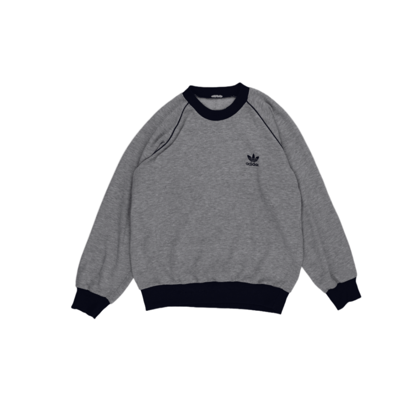 adidas Grey Crew Neck Sweatshirt Men Medium Cotton Blend Casual