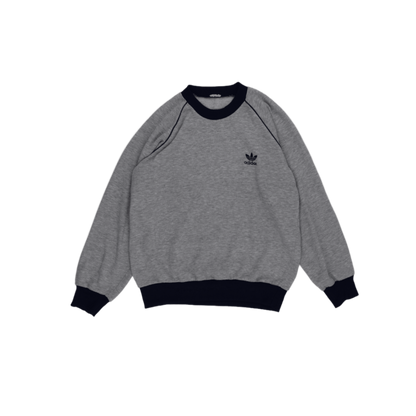 adidas Grey Crew Neck Sweatshirt Men Medium Cotton Blend Casual