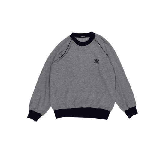 adidas Grey Crew Neck Sweatshirt Men Medium Cotton Blend Casual