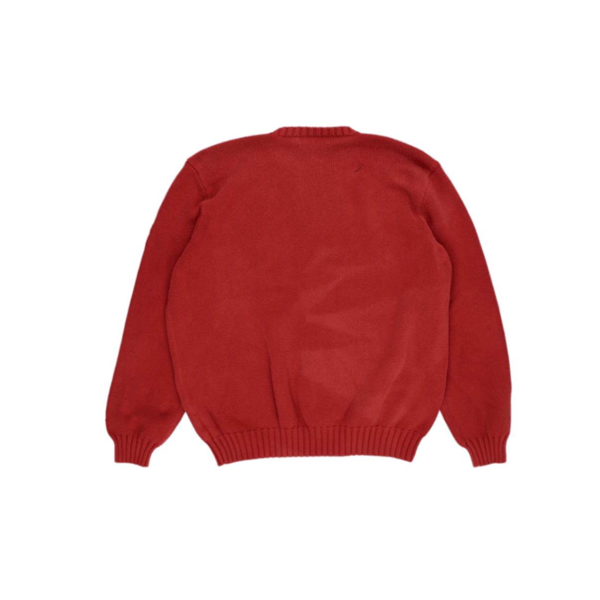 Polo Ralph Lauren Red Cotton Knit Jumper Crew Neck Size L Vintage