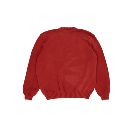Polo Ralph Lauren Red Cotton Knit Jumper Crew Neck Size L Vintage