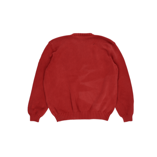 Polo Ralph Lauren Red Cotton Knit Jumper Crew Neck Size L Vintage