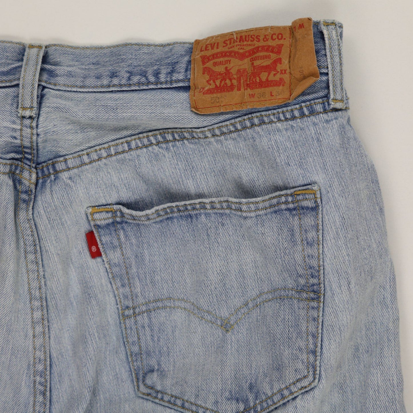 Levi's 501 Light Blue Vintage Straight Leg Jeans W32 L30 Cotton