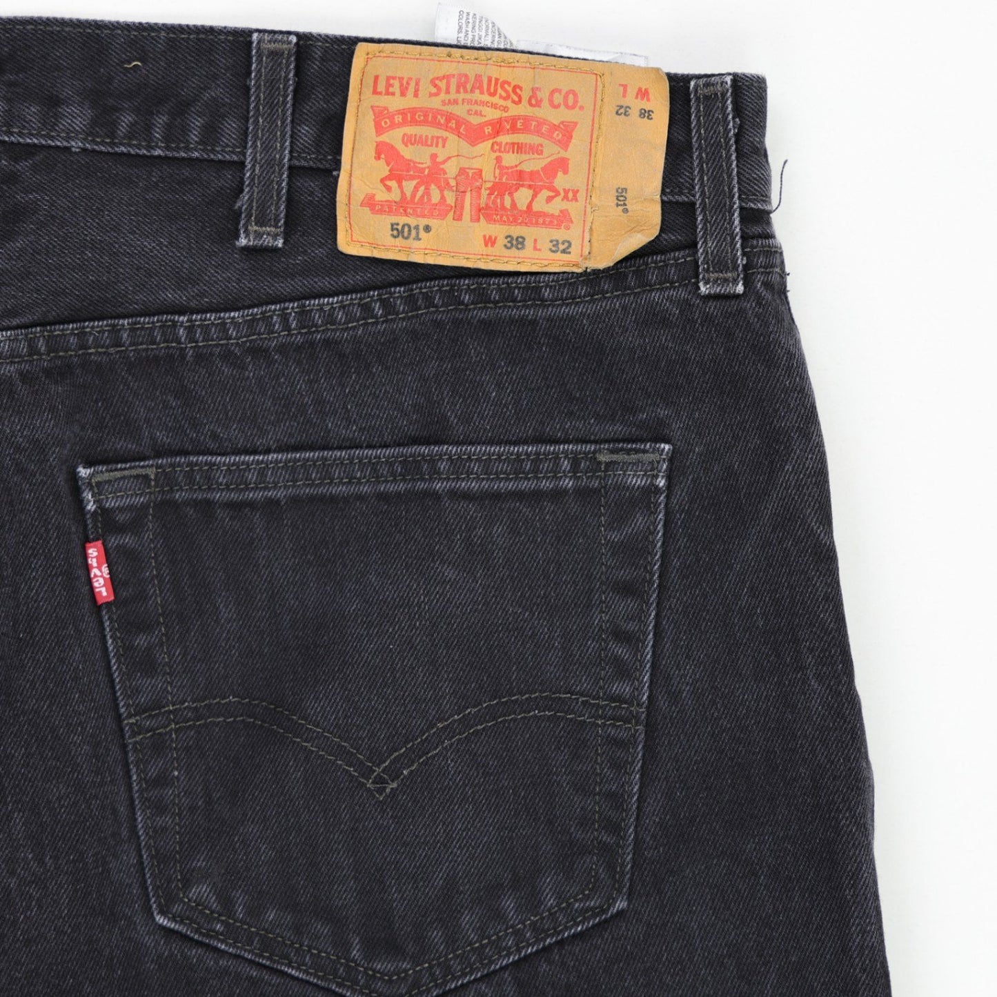 Levi's 501 Original Black Jeans W38 L32 Cotton Straight Leg Vintage