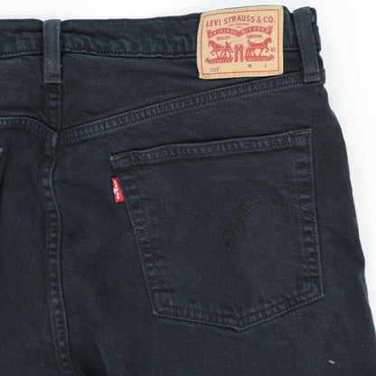 Levi's 501 Black Straight Fit Jeans W30 L30 99 Cotton 1 Elastane Used Good Condition