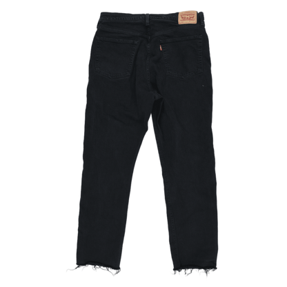 Levi's 501 Black Straight Fit Jeans W30 L30 99 Cotton 1 Elastane Used Good Condition