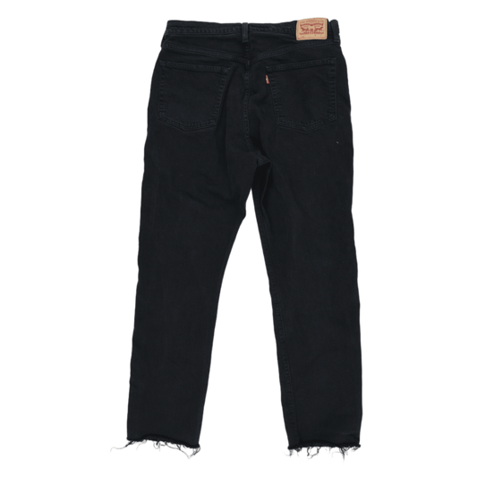 Levi's 501 Black Straight Fit Jeans W30 L30 99 Cotton 1 Elastane Used Good Condition