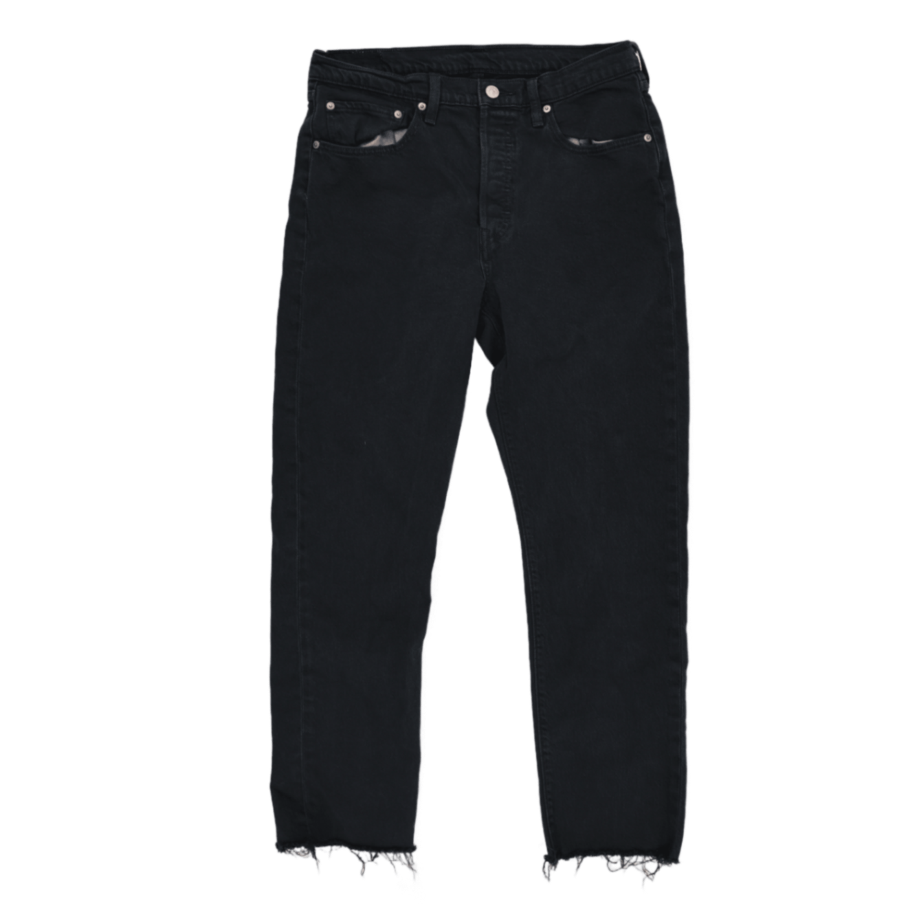 Levi's 501 Black Straight Fit Jeans W30 L30 99 Cotton 1 Elastane Used Good Condition
