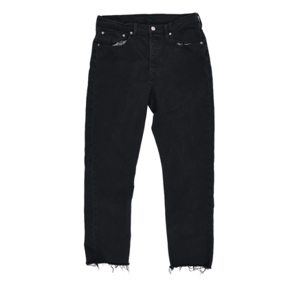 Levi's 501 Black Straight Fit Jeans W30 L30 99 Cotton 1 Elastane Used Good Condition