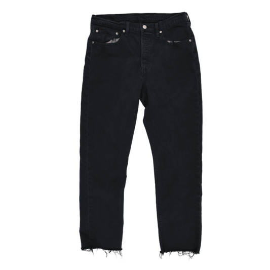 Levi's 501 Black Straight Fit Jeans W30 L30 99 Cotton 1 Elastane Used Good Condition