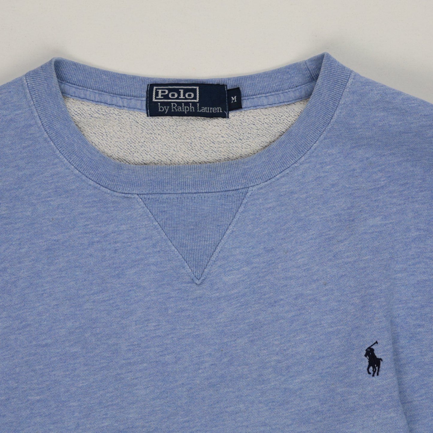 Polo Ralph Lauren Blue Crew Neck Sweatshirt Men Medium Cotton Blend
