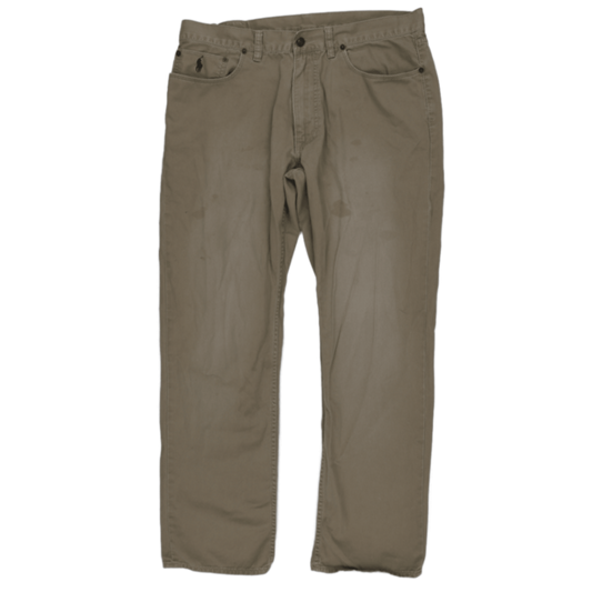 Ralph Lauren Chino Trousers Beige 36W 32 In Cotton Mens
