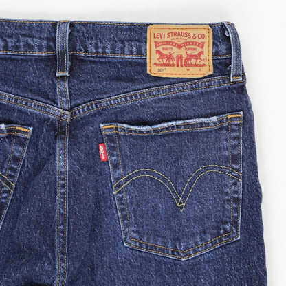Levi's 501 Distressed Straight Leg Dark Blue Jeans Size 10 Cotton