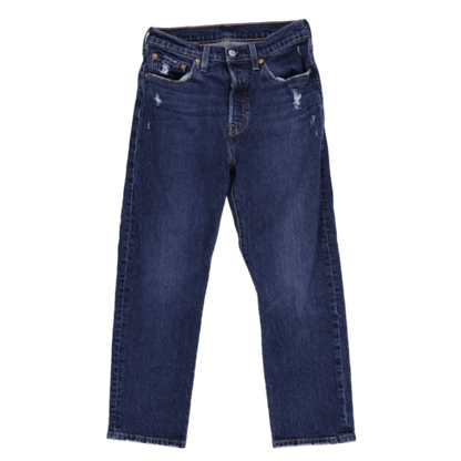 Levi's 501 Distressed Straight Leg Dark Blue Jeans Size 10 Cotton