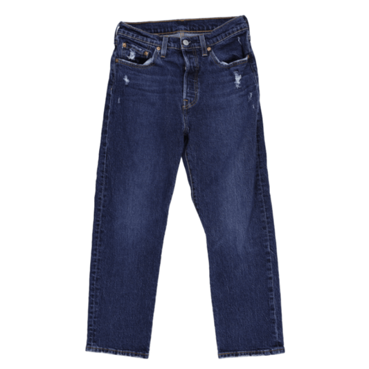 Levi's 501 Distressed Straight Leg Dark Blue Jeans Size 10 Cotton