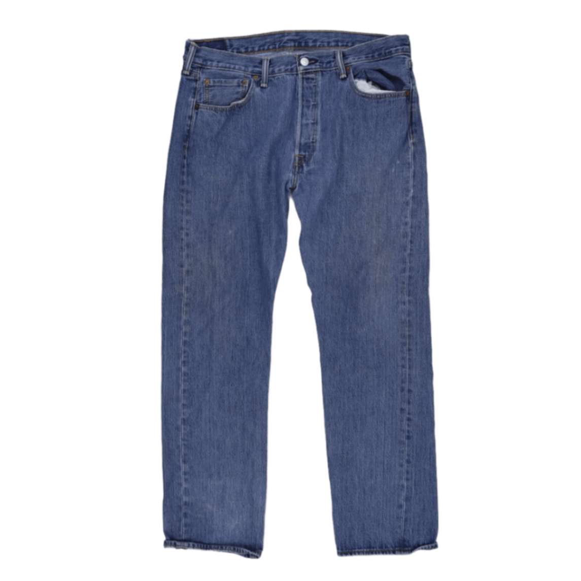 Levi's 501 Blue Denim Jeans W35 L32 Straight Fit Vintage Cotton