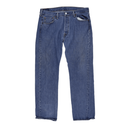 Levi's 501 Blue Denim Jeans W35 L32 Straight Fit Vintage Cotton