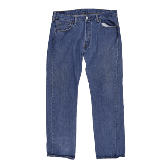 Levi's 501 Blue Denim Jeans W35 L32 Straight Fit Vintage Cotton