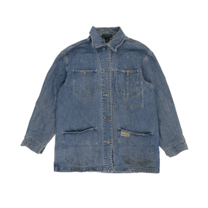 Lauren Ralph Lauren Vintage Denim Utility Jacket Light Blue Small 100% Cotton