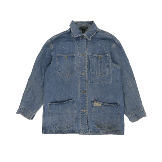 Lauren Ralph Lauren Vintage Denim Utility Jacket Light Blue Small 100% Cotton