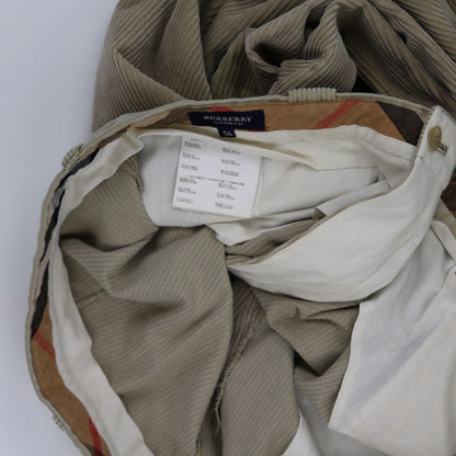 Burberry Men's Beige Corduroy Trousers Size 56 40 Inch Waist 32 Inch Inseam Tailored Fit